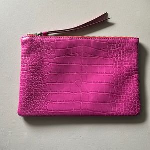 Banana Republic Snakeskin-patterned pouch/clutch - Barbie Pink! Magenta/Red